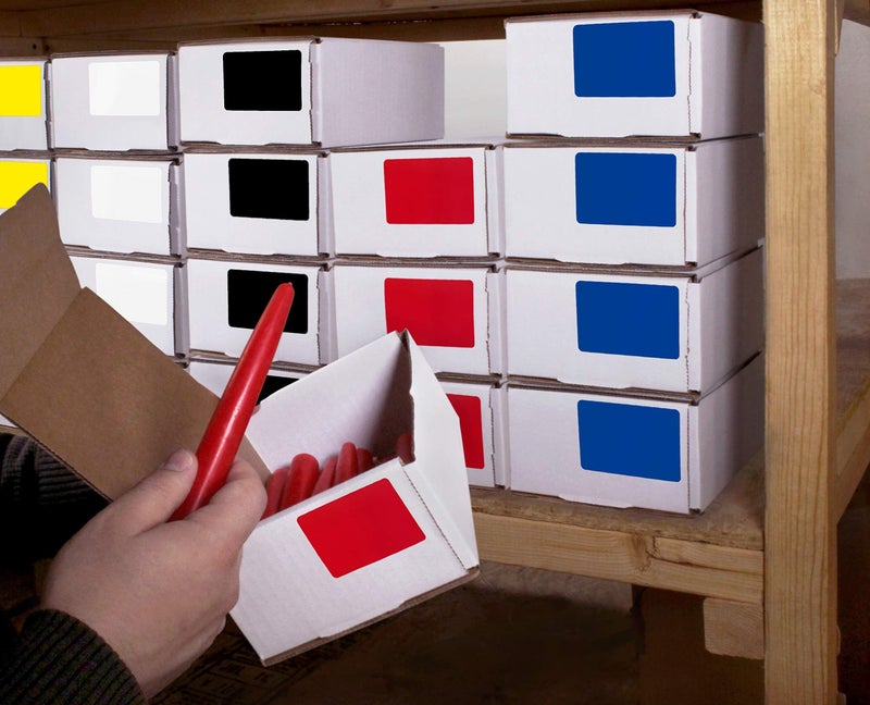 ChromaLabel 2 x 3 inch Permanent Color Code Rectangle Labels, 100 Stickers per Dispenser Box, White - Image 5